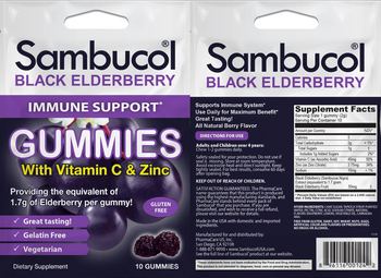 Sambucol Black Elderberry Gummies with Vitamin C & Zinc - supplement