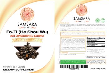 Samsara Herbs Fo-Ti (He Shou Wu) - supplement
