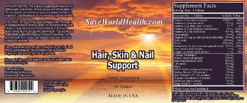 SaveWorldHealth.com Hair, Skin & Nail Support - supplement