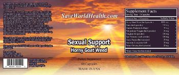 SaveWorldHealth.com Sexual Support Horny Goat Weed - supplement