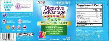 Schiff Digestive Advantage Daily Probiotics Kids+ Gentle Prebiotic Fiber Natural Fruit Flavors - supplement