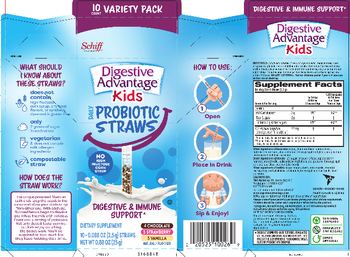 Schiff Digestive Advantage Kids Daily Probiotic Straws - supplement