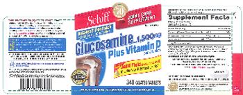 Schiff Glucosamine HCl 1,500 mg Plus Vitamin D - joint care supplement