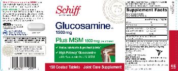 Schiff Glucosamine HCl 1500 mg Plus MSM 1500 mg - joint care supplement