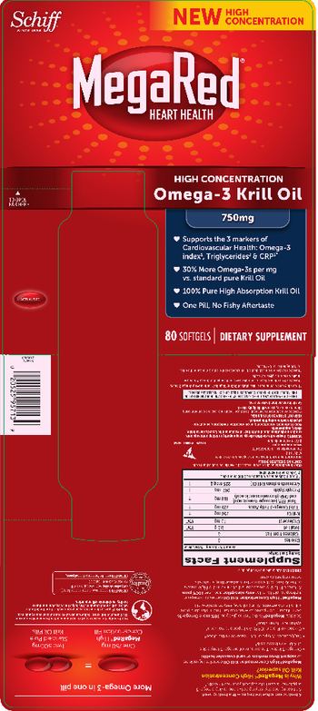 Schiff MegaRed High Concentration Omega-3 Krill Oil 750 mg - supplement