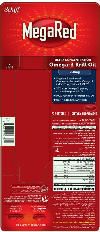 Schiff MegaRed Ultra Concentration Omega-3 Krill Oil 750 mg - supplement
