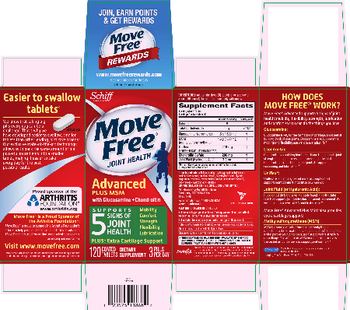 Schiff Move Free Advanced Plus MSM With Glucosamine + Chondroitin - supplement