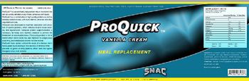 Scientific Nutrition For Advanced Conditioning SNAC ProQuick Vanilla Cream - supplement