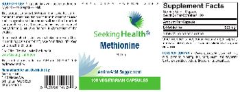 Seeking Health Methionine 500 mg - amino acid supplement