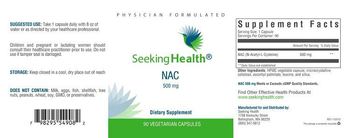 Seeking Health NAC 500 mg - supplement
