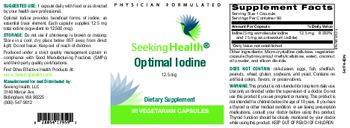 Seeking Health Optimal Iodine 12.5 mg - supplement