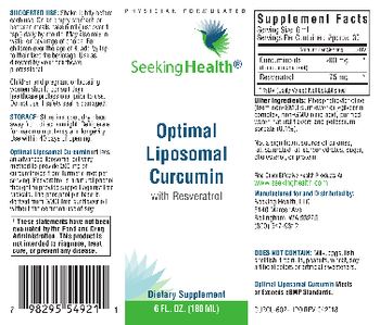 Seeking Health Optimal Liposomal Curcumin with Resveratrol - supplement