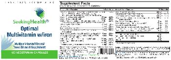 Seeking Health Optimal Multivitamin W/ Iron - multiple vitaminmineraltrace element supplement