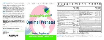 Seeking Health Optimal Prenatal - supplement