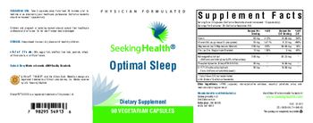 Seeking Health Optimal Sleep - supplement