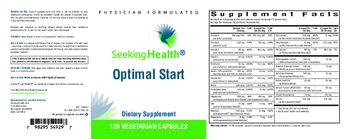 Seeking Health Optimal Start - supplement
