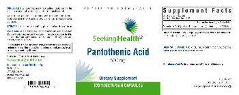 Seeking Health Pantothenic Acid 500 mg - supplement
