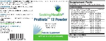 Seeking Health ProBiota 12 Powder - probiotic supplement