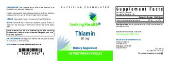 Seeking Health Thiamin 50 mg - supplement