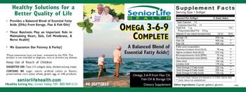 SeniorLife Health Omega 3-6-9 Complete - supplement