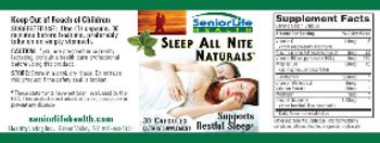 SeniorLife Health Sleep All Nite Naturals - supplement