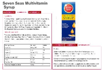Seven Seas Multivitamin Syrup Orange Flavour Liquid - food supplement
