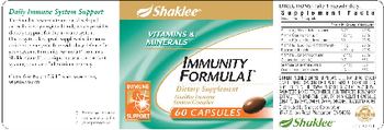Shaklee Immunity Formula I - supplement