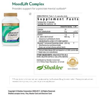 Shaklee MoodLift Complex - supplement