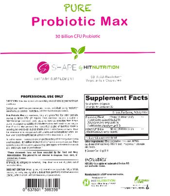 Shape By HIT Nutrition Pure Probiotic Max - supplement