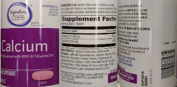 Signature Care Calcium 600 mg - supplement