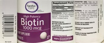 Signature Care High Potency Biotin 1000 mcg - supplement