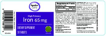 Signature Care High Potency Iron 65 mg - supplement