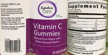 Signature Care Vitamin C Gummies Natural Fruit Flavor - supplement