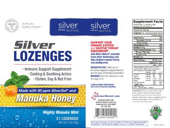 Silver Biotics Silver Lozenges Mighty Manuka Mint - supplementimmune support supplement