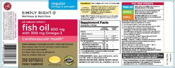 Simply Right All Natural Enteric Fish Oil 600 mg with 300 mg Omega-3 - supplement
