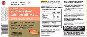 Simply Right All Natural Enteric Wild Alaskan Salmon Oil 1200 mg - supplement