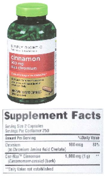 Simply Right Cinnamon 500 mg Plus Chromium - supplement