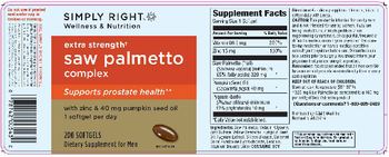 Simply Right Extra Strength Saw Palmetto Complex - supplement for men