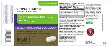 Simply Right Glucosamine HCl 1500 mg MSM 1500 mg - supplement