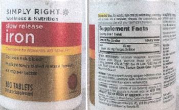 Simply Right Slow Release Iron 45 mg - supplement
