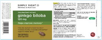 Simply Right Standardized Extract Ginkgo Biloba 120 mg - herbal supplement