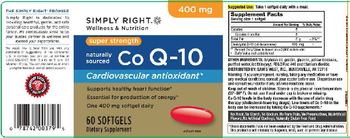 Simply Right Super Strength Naturally Sourced Co Q-10 400 mg - supplement