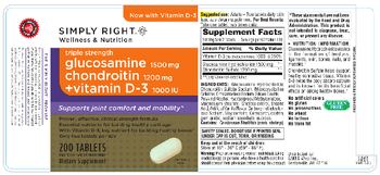 Simply Right Triple Strength Glucosamine 1500 mg Chondroitin 1200 mg + Vitamin D-3 1000 IU - supplement