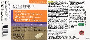 Simply Right Triple Strength Glucosamine 1500 mg Chondroitin 1200 mg + Vitamin D-3 1000 IU - supplement