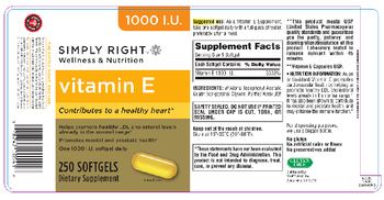 Simply Right Vitamin E 1000 IU - supplement