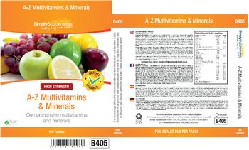 Simply Supplements A-Z Multivitamins & Minerals - 