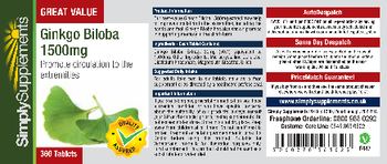 Simply Supplements Ginkgo Biloba 1500 mg - 