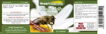 Simply Supplements Royal Jelly 750mg - 