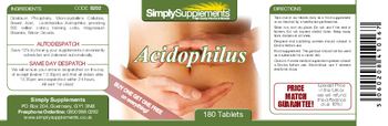 SimplySupplements Acidophilus - supplement