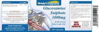 SimplySupplements Glucosamine Sulphate 1000mg - 
